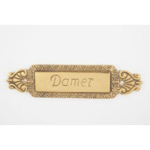 Flot "Damer"-skilt i massiv messing